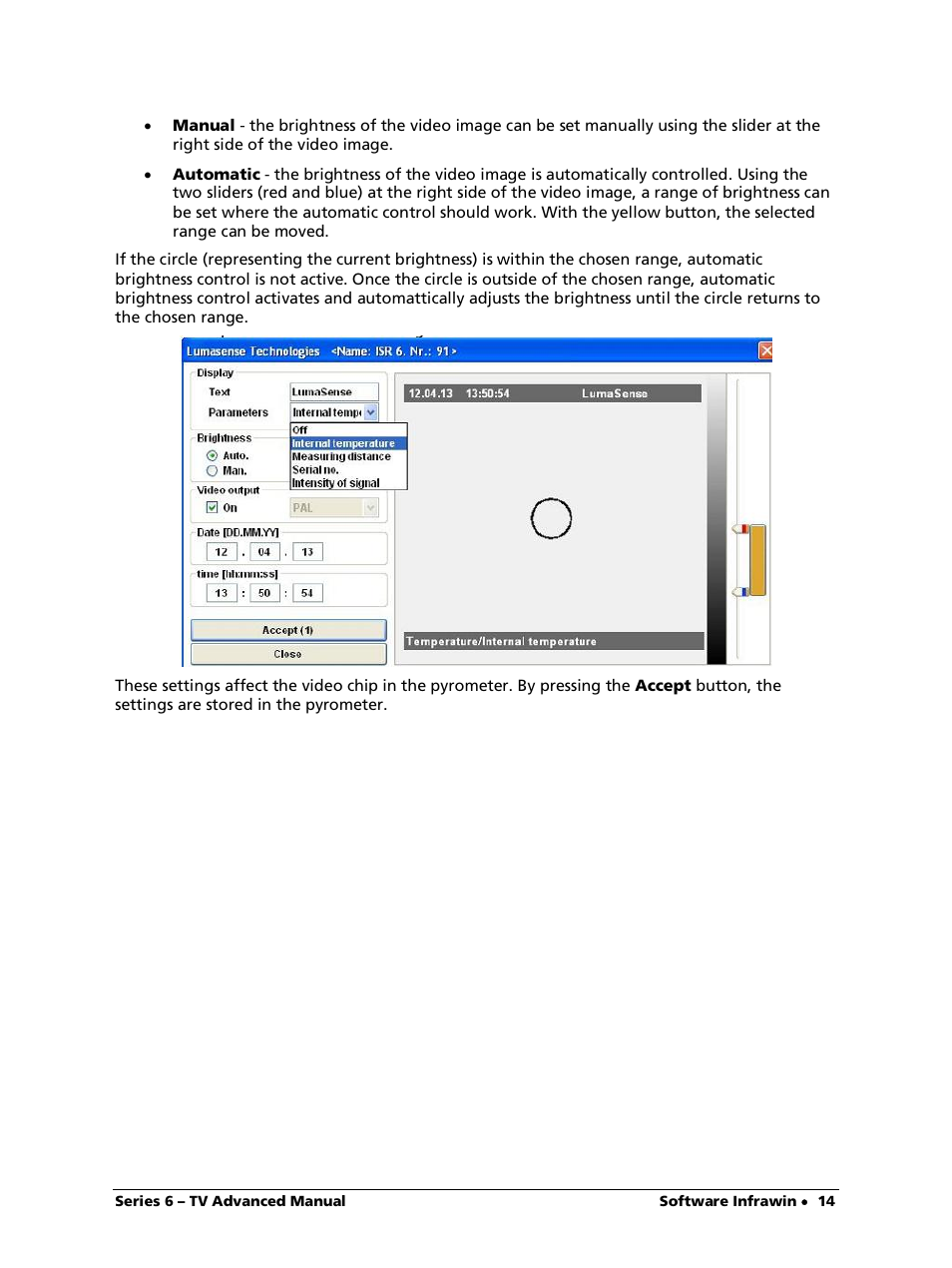 LumaSense Technologies ISR 6-TV Advanced User Manual | Page 14 / 25