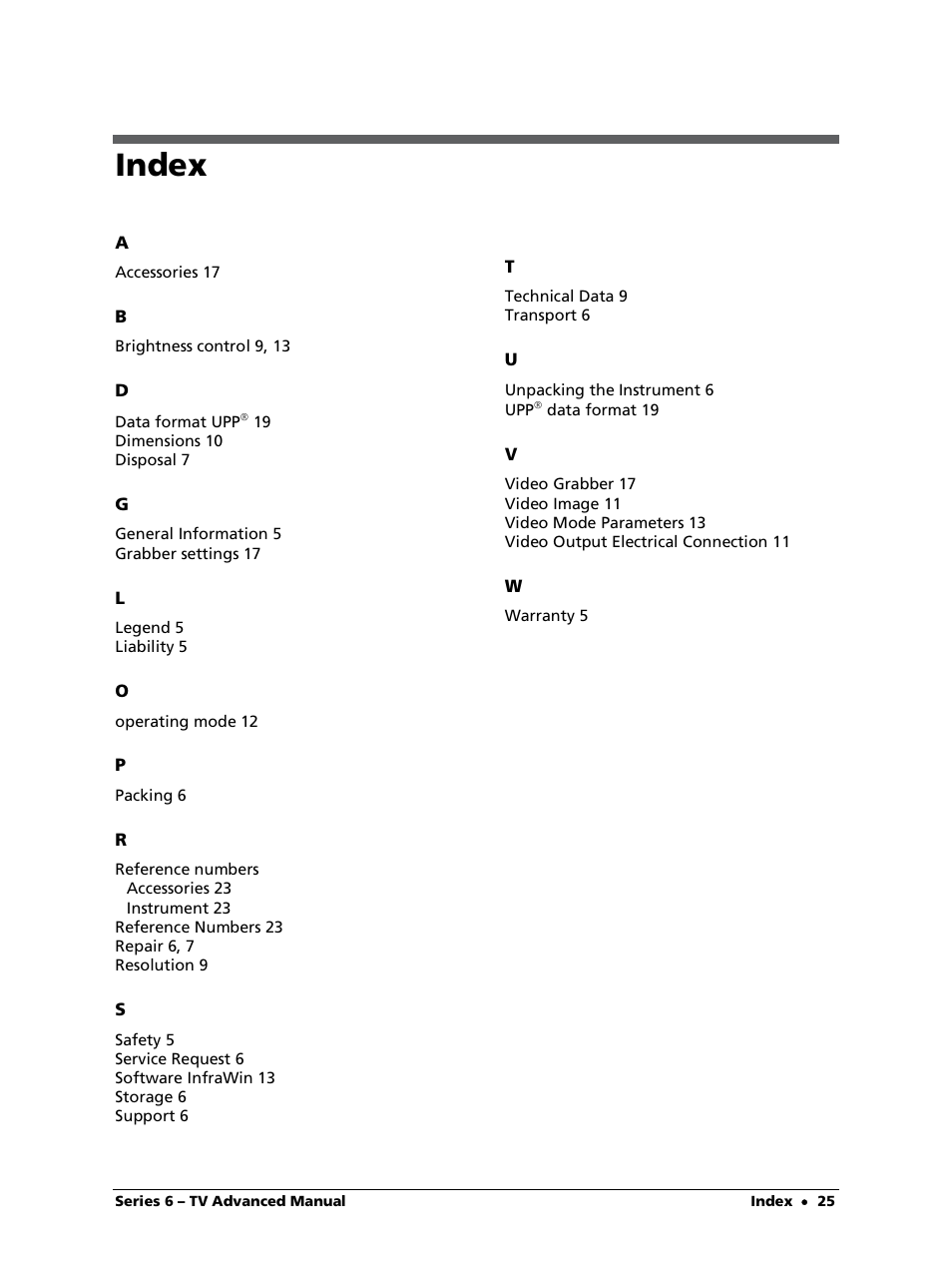 Index | LumaSense Technologies ISR 6-TV Advanced User Manual | Page 25 / 25