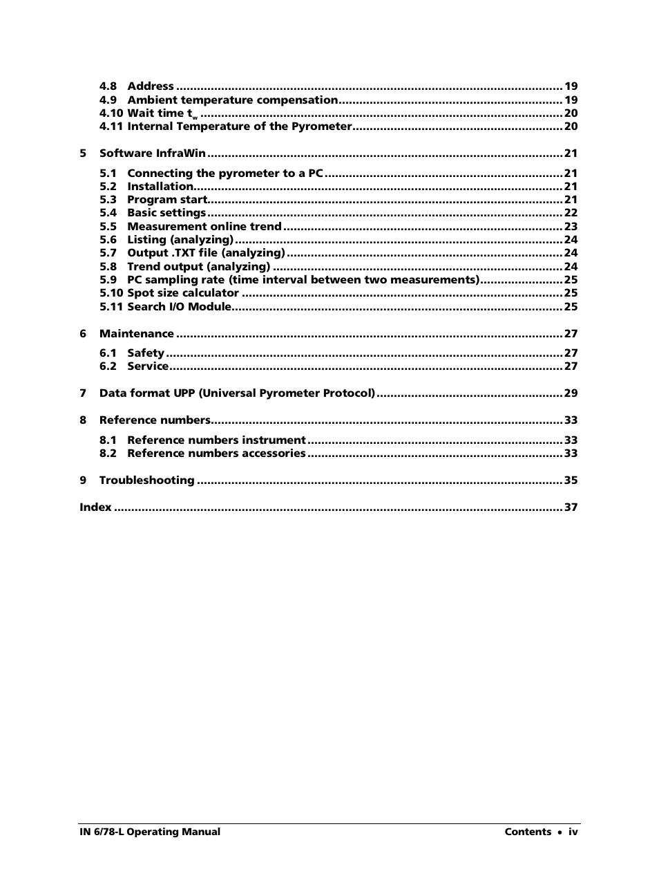 LumaSense Technologies IN 6/78-L User Manual | Page 4 / 38