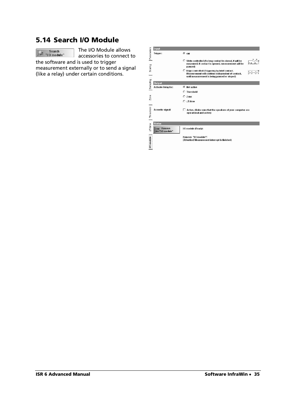 14 search i/o module | LumaSense Technologies ISR 6 Advanced User Manual | Page 35 / 50