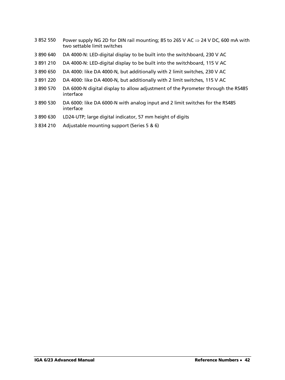LumaSense Technologies IGA 6/23 Advanced User Manual | Page 42 / 46