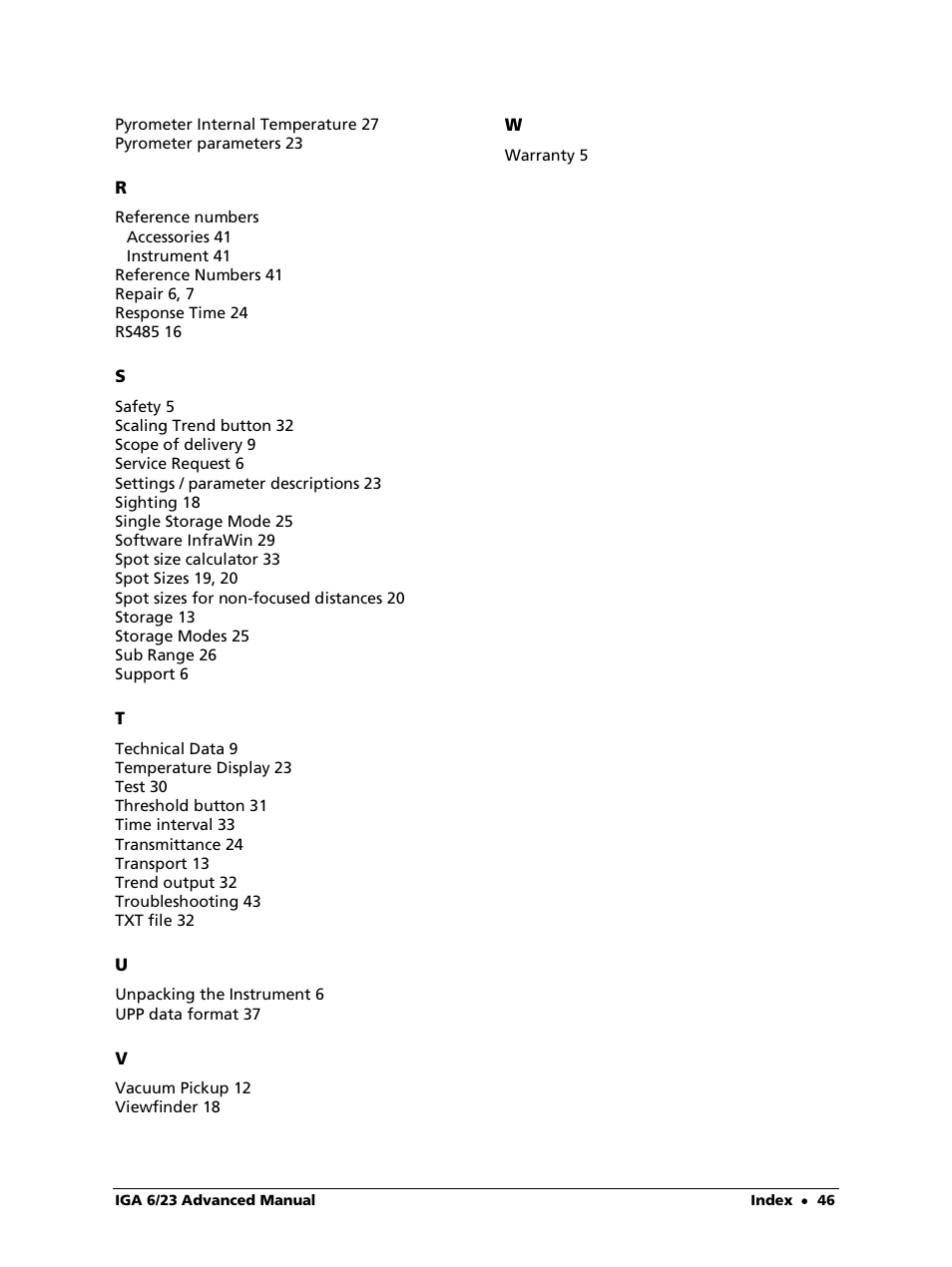 LumaSense Technologies IGA 6/23 Advanced User Manual | Page 46 / 46
