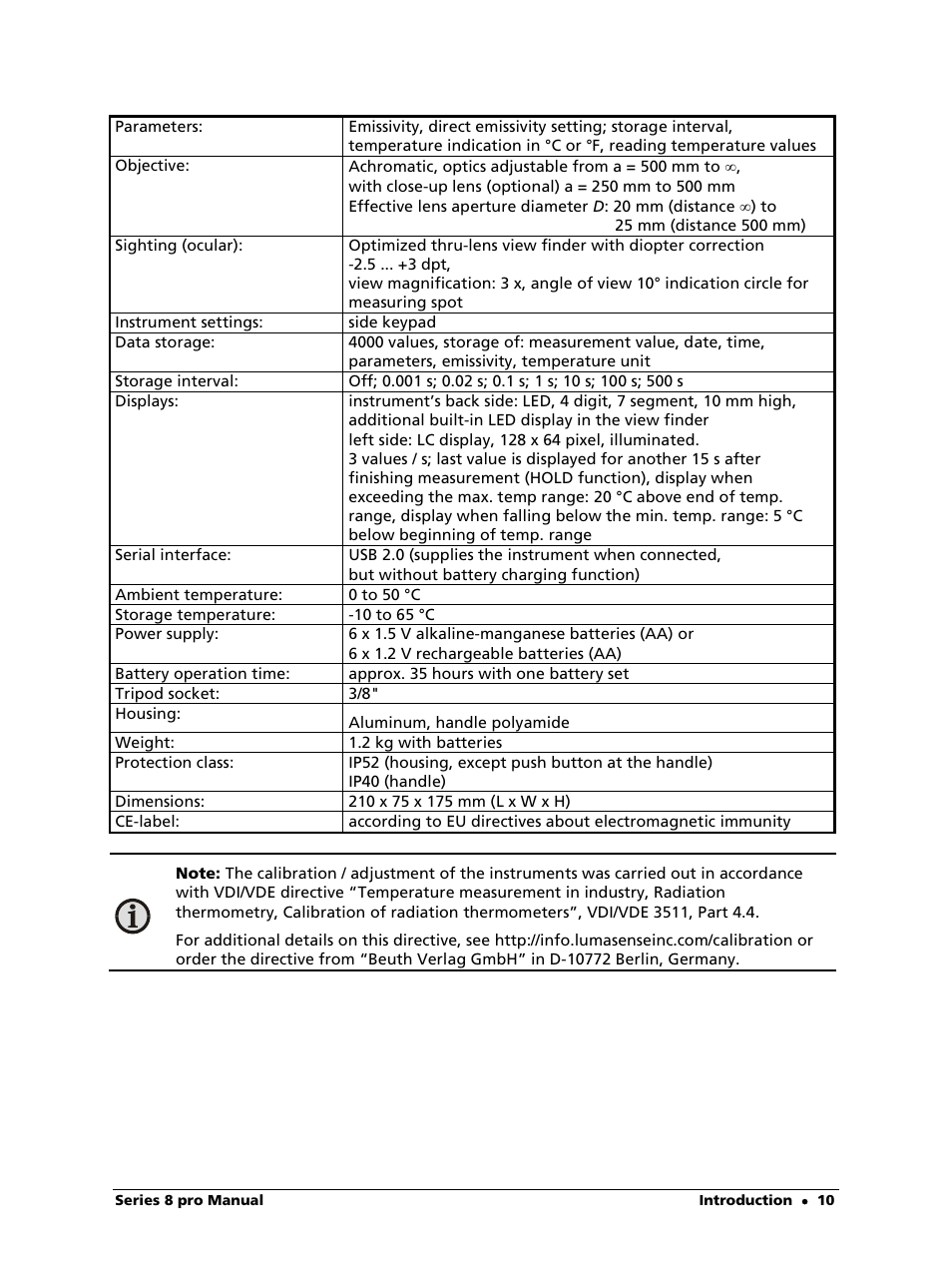 LumaSense Technologies IS 8-GS pro User Manual | Page 10 / 32