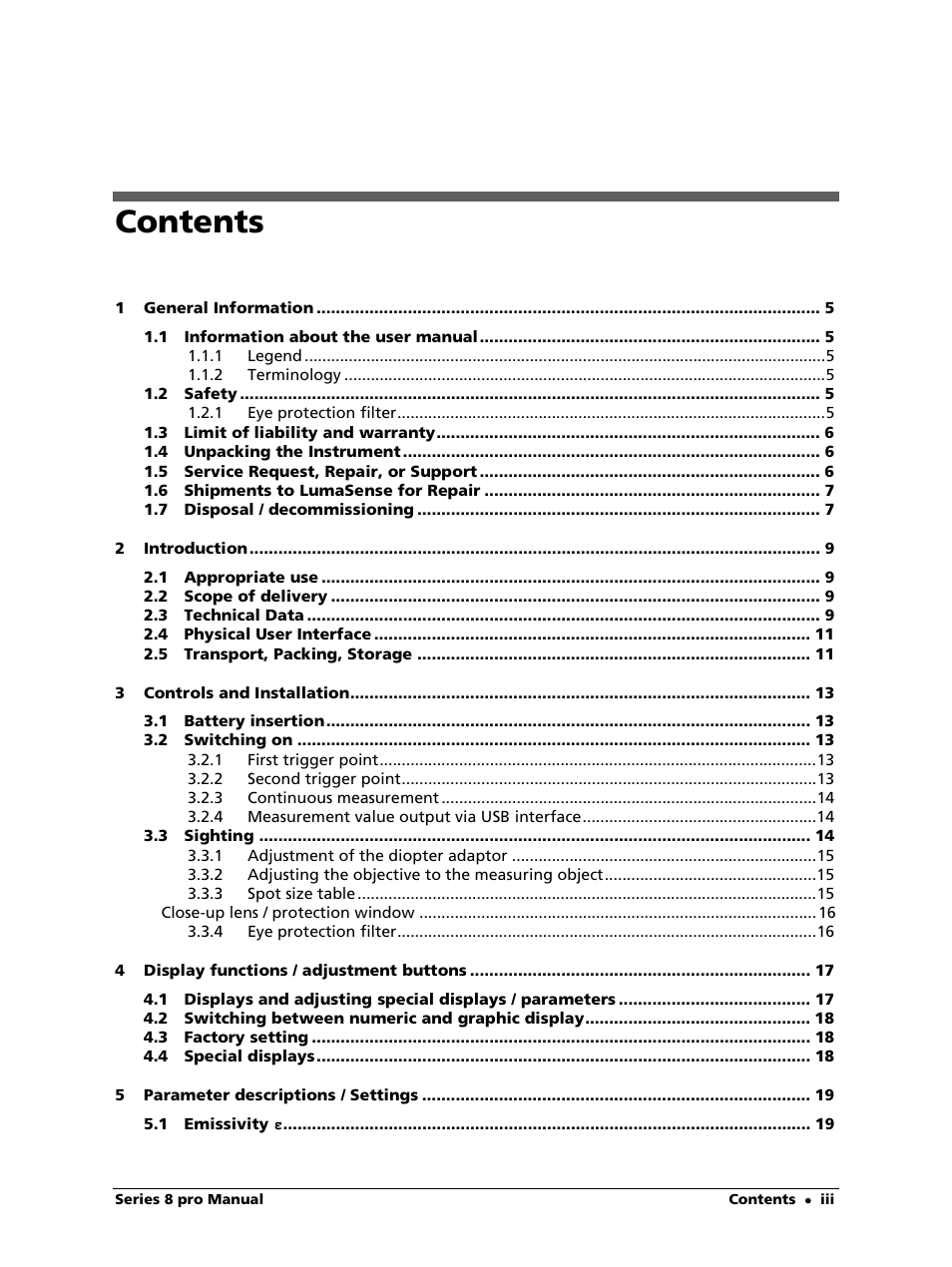 LumaSense Technologies IS 8-GS pro User Manual | Page 3 / 32