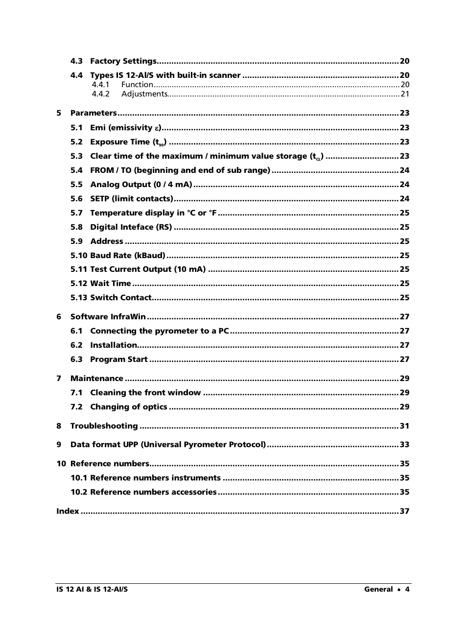 LumaSense Technologies IS 12-Al/S User Manual | Page 4 / 38