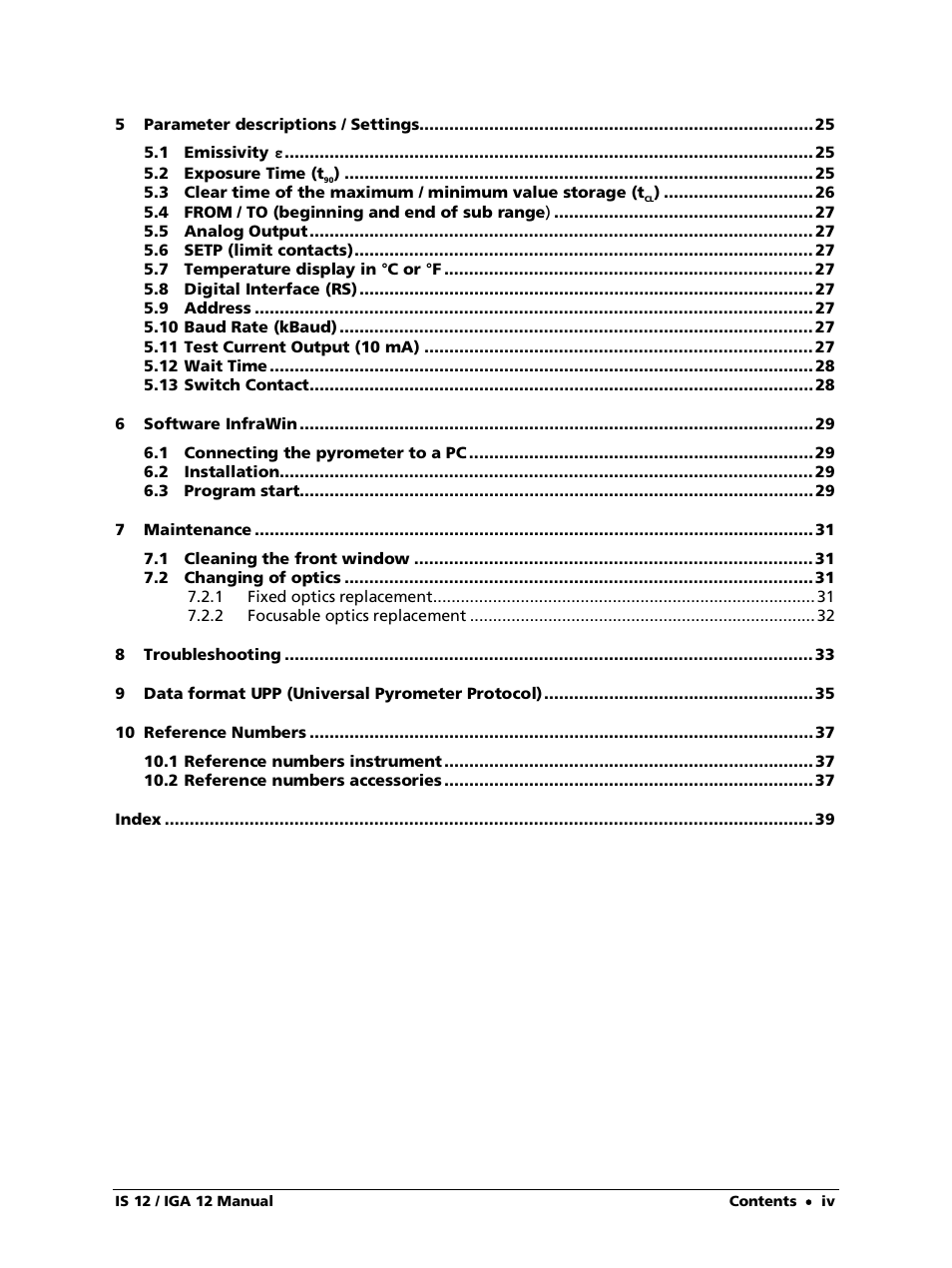 LumaSense Technologies IS 12-S User Manual | Page 4 / 40