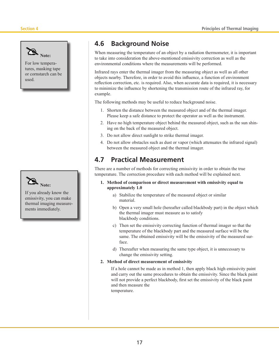 6 background noise, 7 practical measurement | LumaSense Technologies MCS640 Manual User Manual | Page 21 / 26