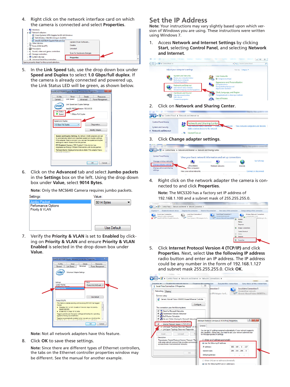 Set the ip address | LumaSense Technologies MCS320 Quick Start Guide User Manual | Page 3 / 4