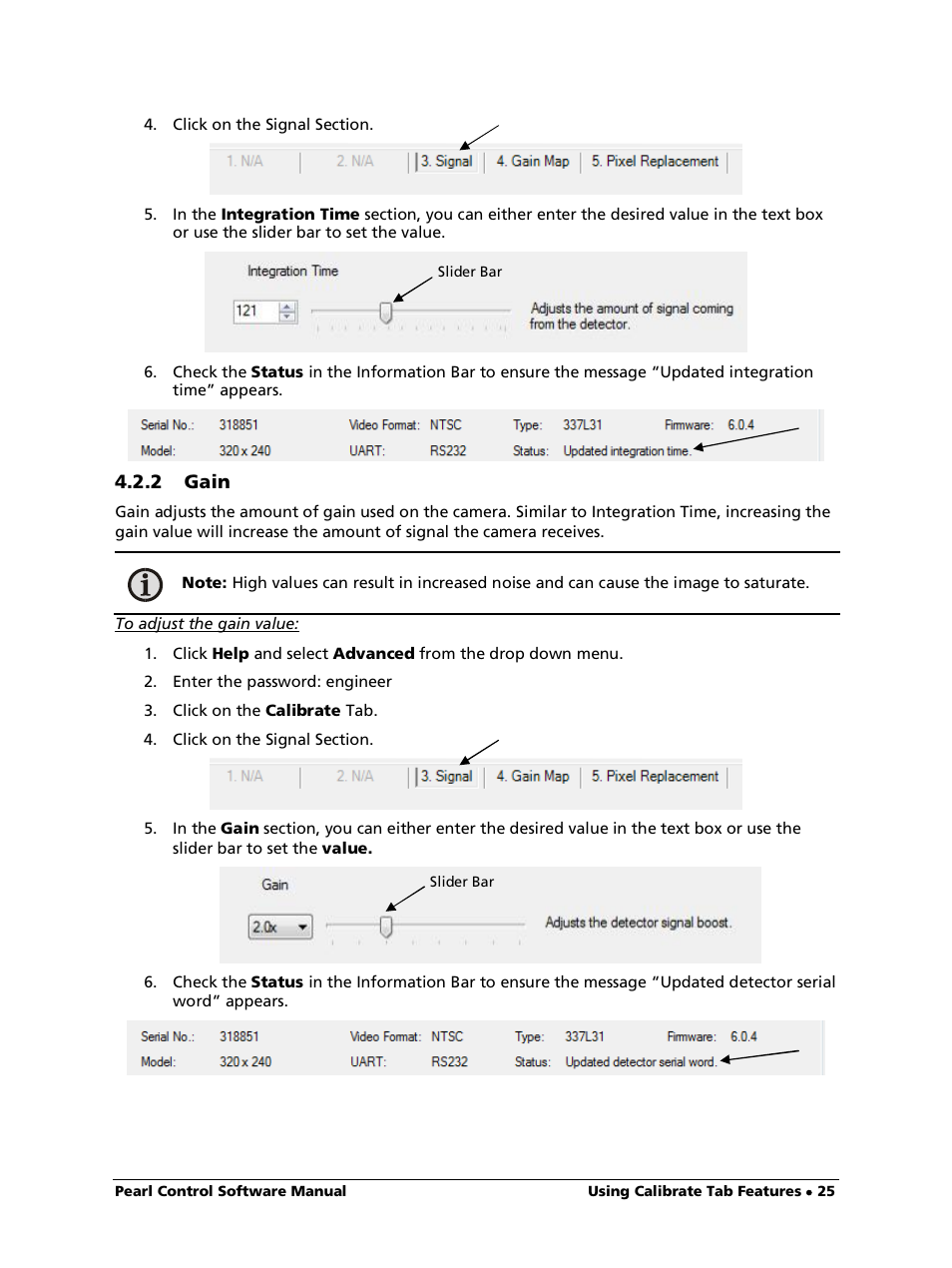 2 gain, To adjust the gain value | LumaSense Technologies Pearl Control User Manual | Page 25 / 44