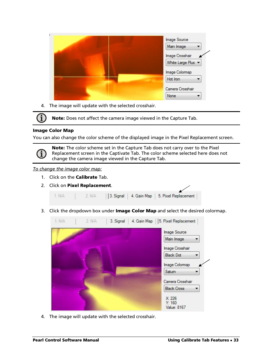 Image color map, To change the image color map | LumaSense Technologies Pearl Control User Manual | Page 33 / 44