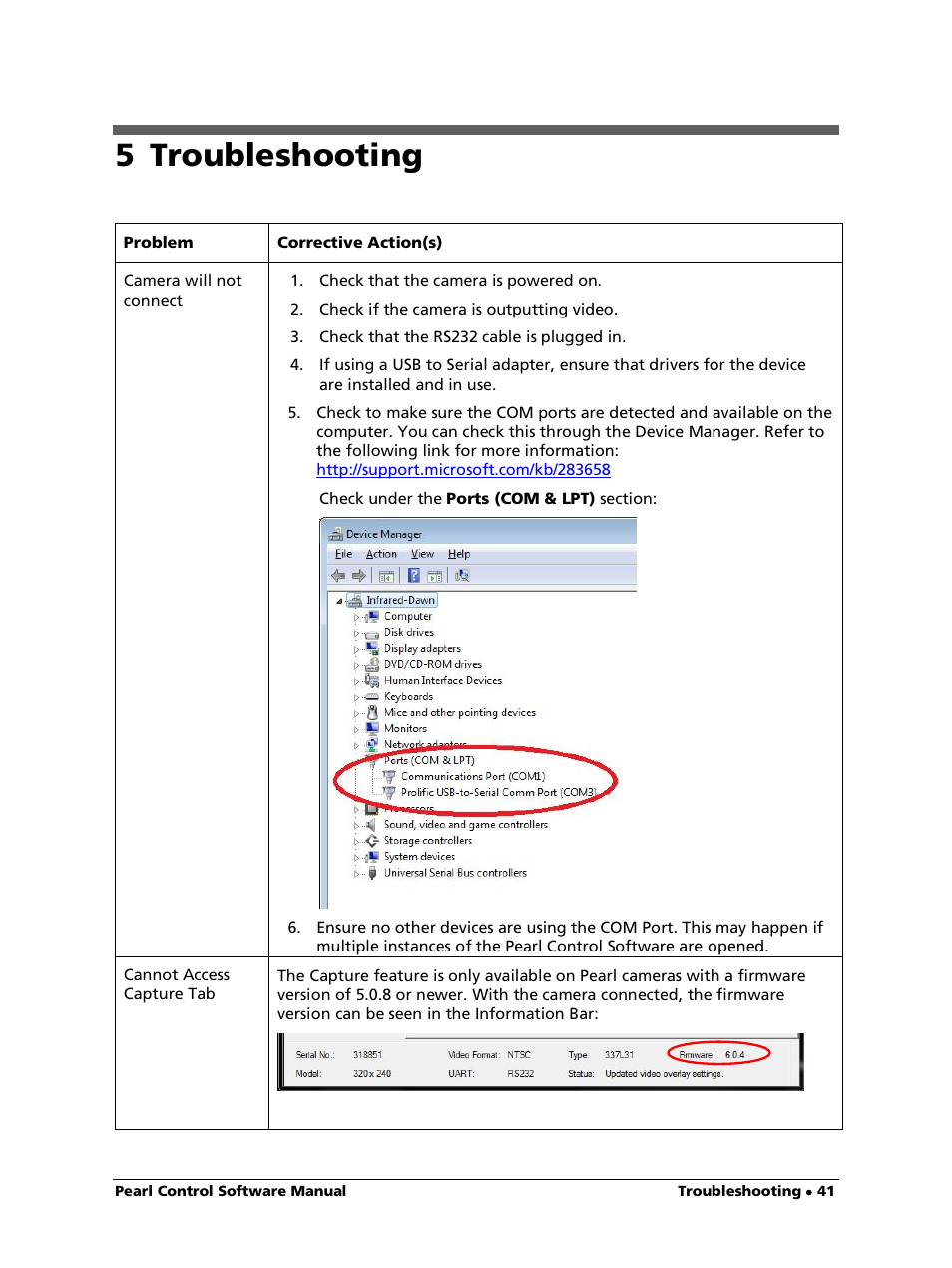 5 troubleshooting | LumaSense Technologies Pearl Control User Manual | Page 41 / 44