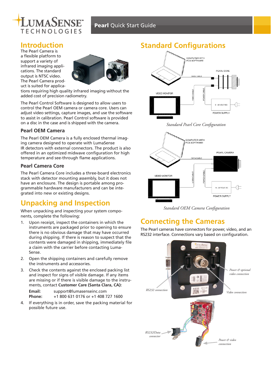 LumaSense Technologies Pearl OEM Quick Start Guide User Manual | 4 pages