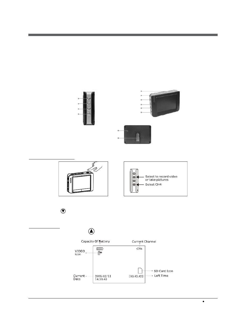 4 boilerspection-im operation, 1 using the on-board display, 1 powering on the display | 2 recording video and capturing photos, Powering on the display, Recording video and capturing photos | LumaSense Technologies BoilerSpection-IM Manual User Manual | Page 17 / 43