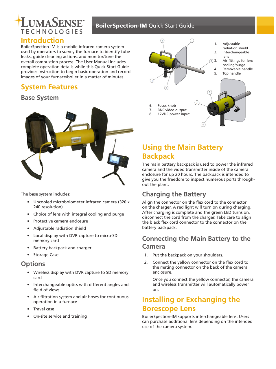 LumaSense Technologies BoilerSpection-IM Quick Start Guide User Manual | 4 pages