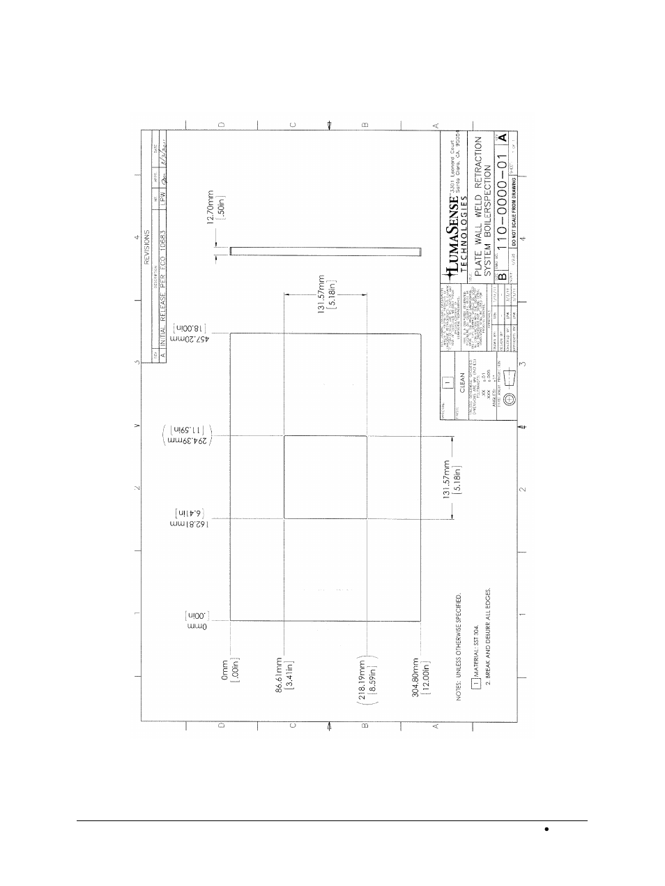 2 hd mounting plate drawings, Hd mounting plate drawings | LumaSense Technologies BoilerSpection-SD User Manual | Page 57 / 90