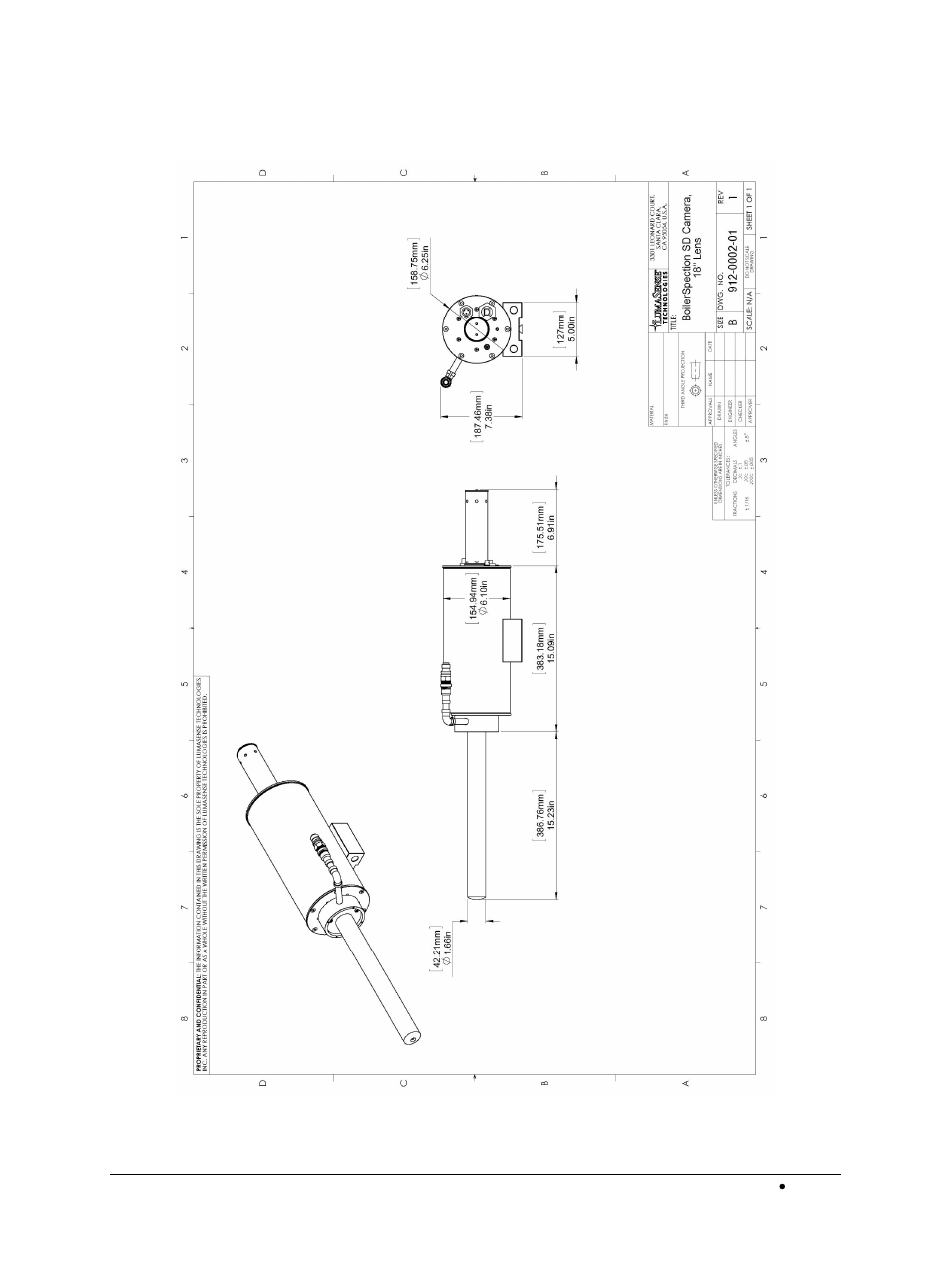 1 sd borescope assembly drawings, Sd borescope assembly drawings | LumaSense Technologies BoilerSpection-SD User Manual | Page 66 / 90