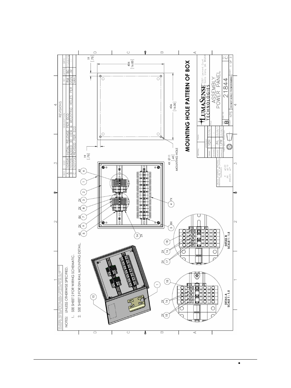 4 power distribution enclosure (pde) drawings, Power distribution enclosure (pde) drawings | LumaSense Technologies BoilerSpection-SD User Manual | Page 82 / 90