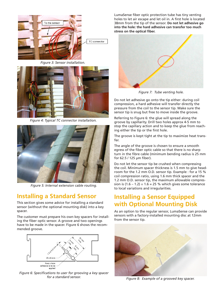 Installing a standard sensor | LumaSense Technologies LumaSHIELD Controller Installation Guide: Winding Temp. Sensors User Manual | Page 2 / 4