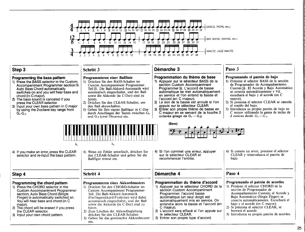 Ju л1 я, Я] я]я, Гп \гп | Démarche 3, Step, Démarche 4 | Yamaha PSR-6300 User Manual | Page 27 / 52