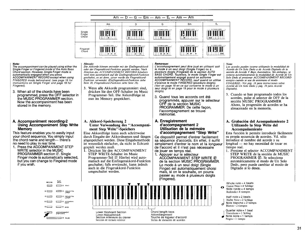 A. akkord-speicherung 2 | Yamaha PSR-6300 User Manual | Page 33 / 52