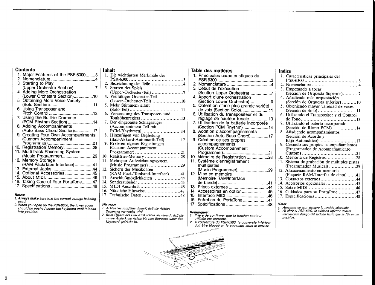 Yamaha PSR-6300 User Manual | Page 4 / 52