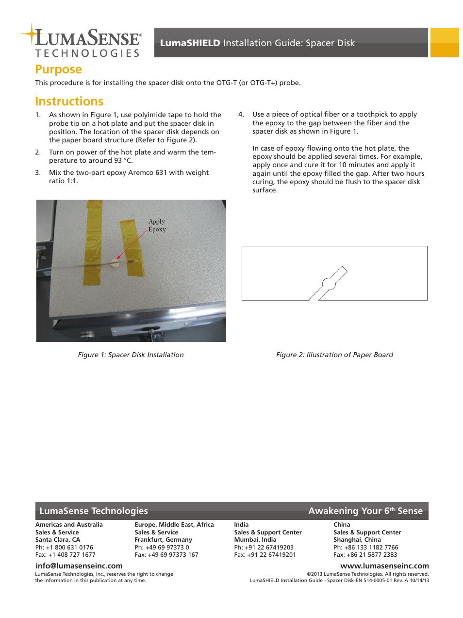 LumaSense Technologies LumaSHIELD Controller Installation Guide: Spacer Disk User Manual | 1 page