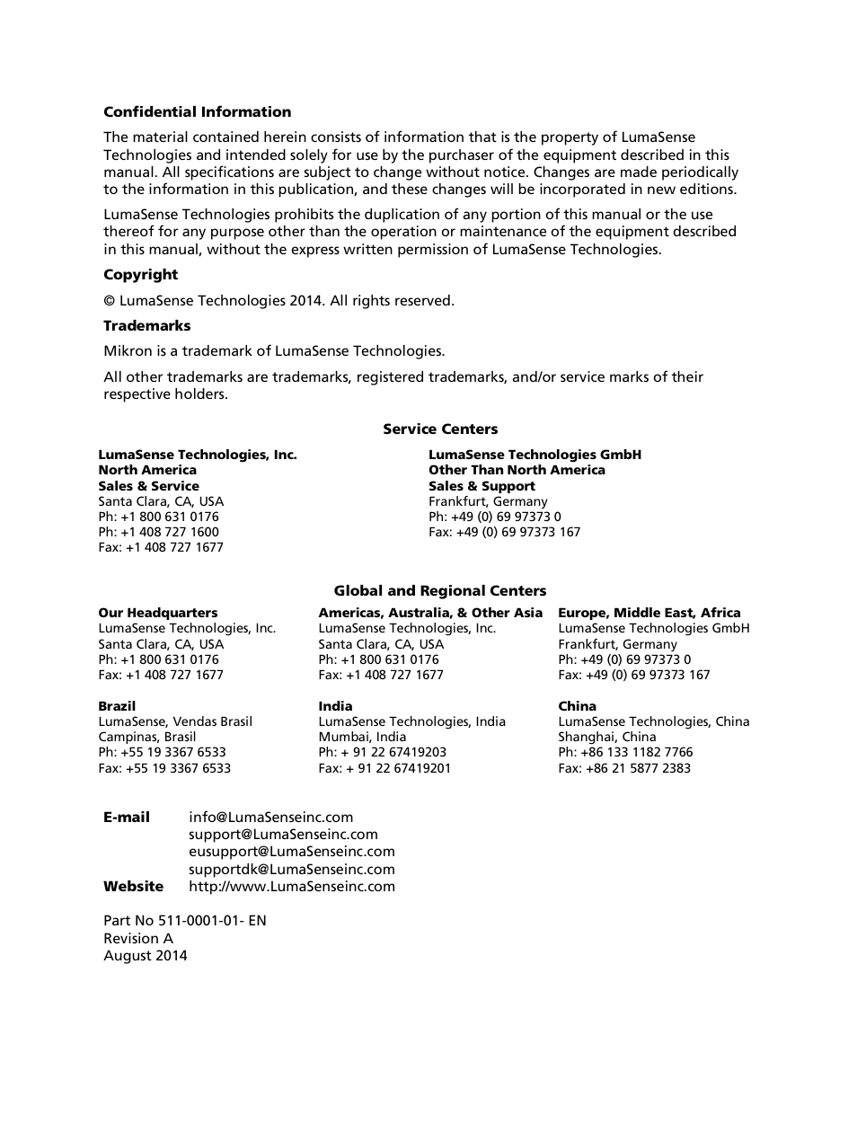 LumaSense Technologies M390S User Manual | Page 2 / 32