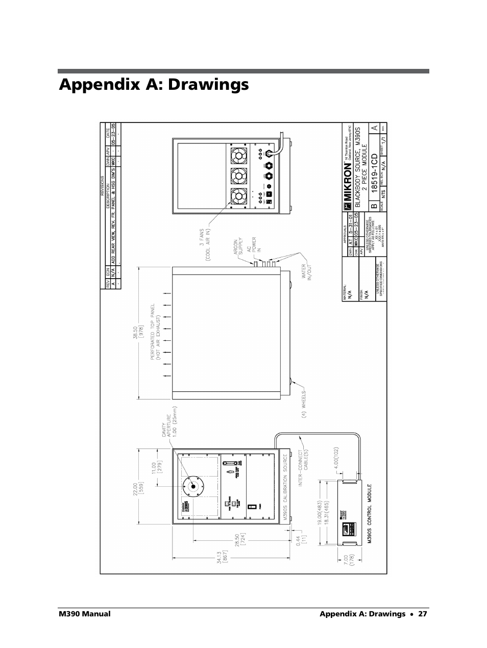 Appendix a: drawings | LumaSense Technologies M390S User Manual | Page 27 / 32