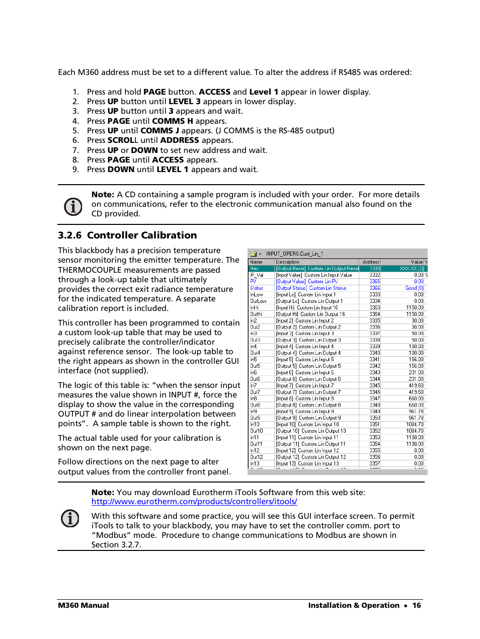 6 controller calibration | LumaSense Technologies M360 User Manual | Page 16 / 21