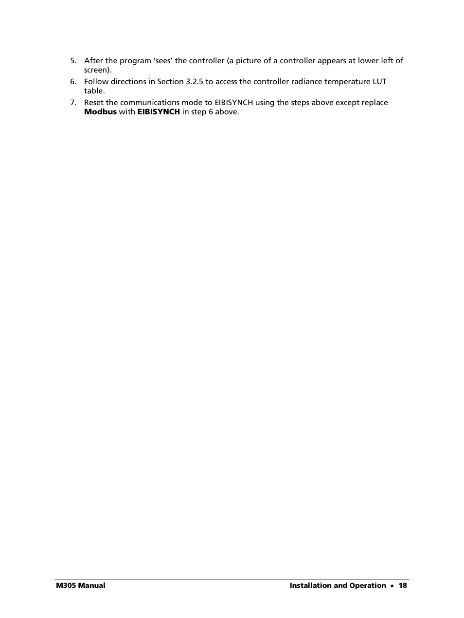 LumaSense Technologies M305 User Manual | Page 18 / 19