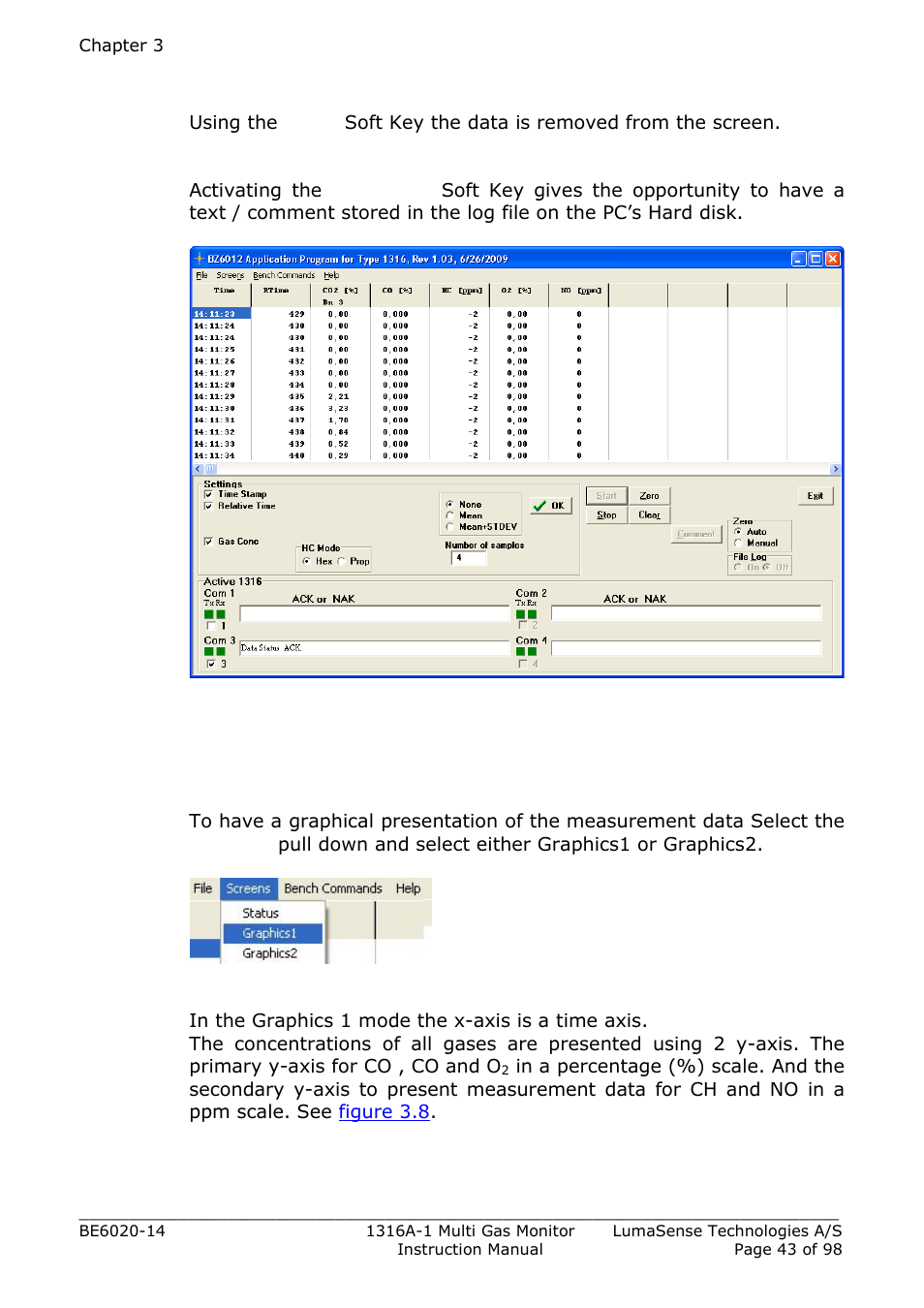 3 gas curves, Figure 3.1 | LumaSense Technologies INNOVA 1316A-1 User Manual | Page 43 / 98