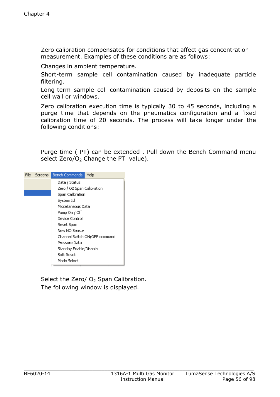 LumaSense Technologies INNOVA 1316A-1 User Manual | Page 56 / 98