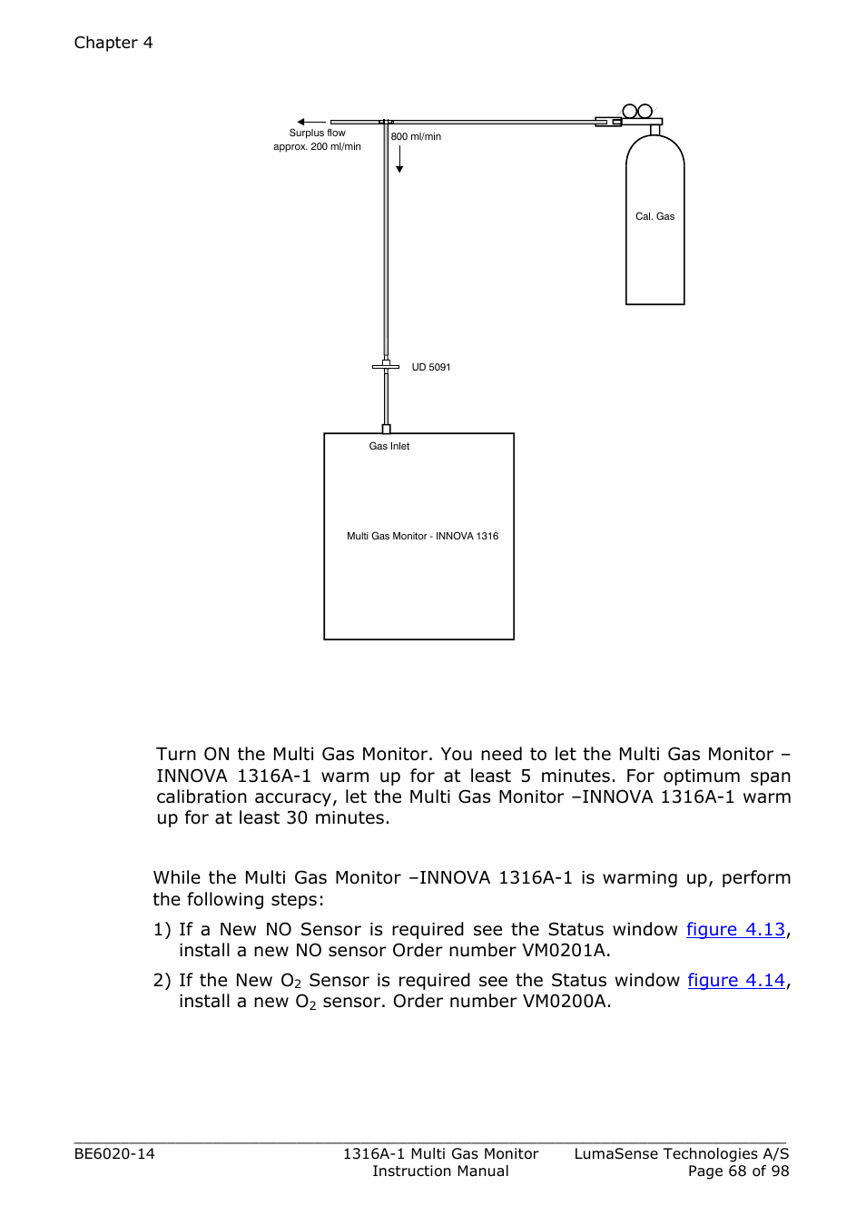 5 span calibration | LumaSense Technologies INNOVA 1316A-1 User Manual | Page 68 / 98