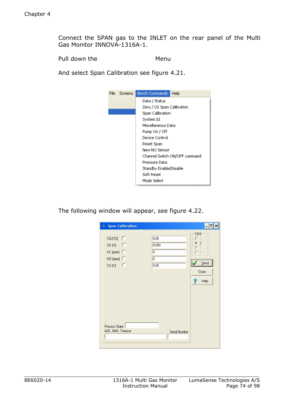 LumaSense Technologies INNOVA 1316A-1 User Manual | Page 74 / 98