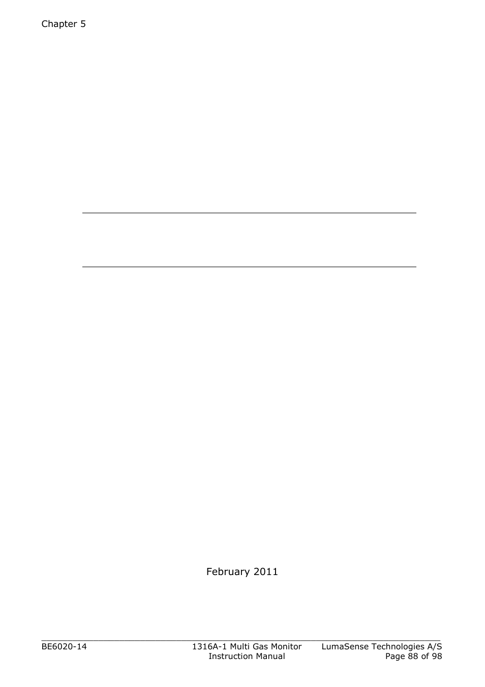 Chapter 5 maintenance | LumaSense Technologies INNOVA 1316A-1 User Manual | Page 88 / 98