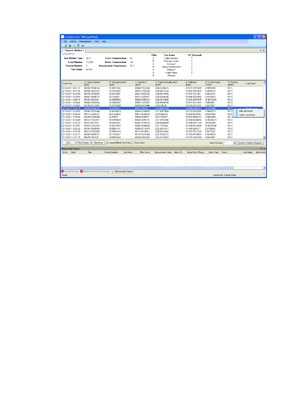 LumaSense Technologies LumaSoft Gas Multi Point 7860 User Manual | Page 104 / 194
