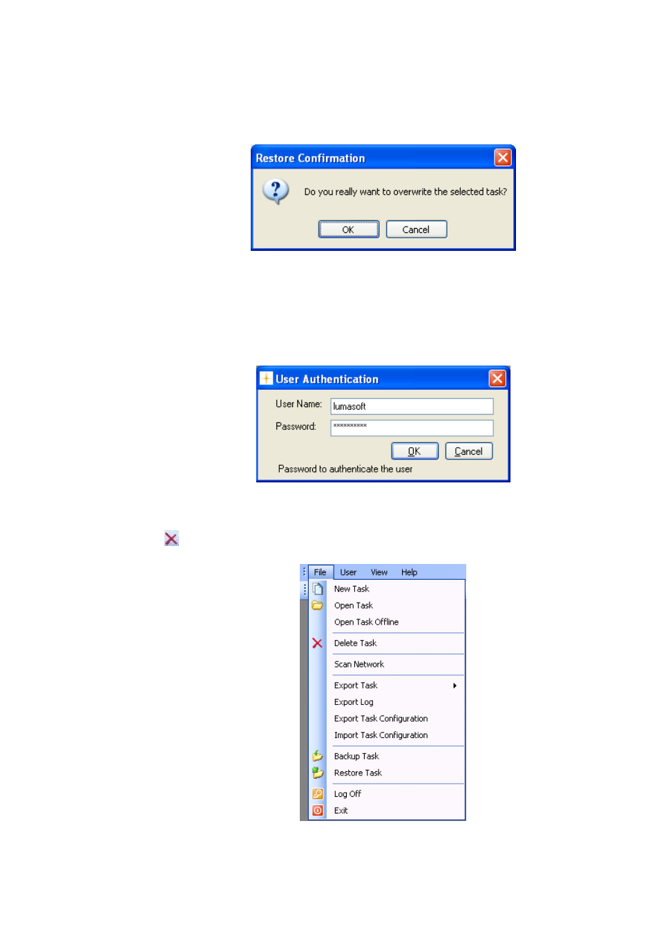 3 delete task | LumaSense Technologies LumaSoft Gas Multi Point 7860 User Manual | Page 136 / 194