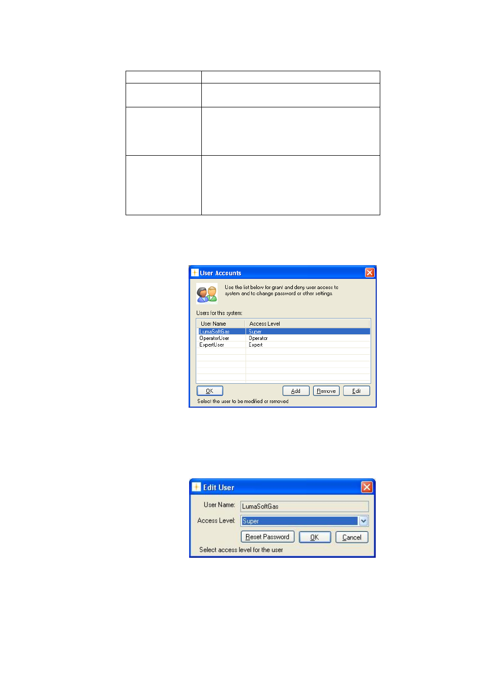 2 edit user account | LumaSense Technologies LumaSoft Gas Multi Point 7860 User Manual | Page 25 / 194