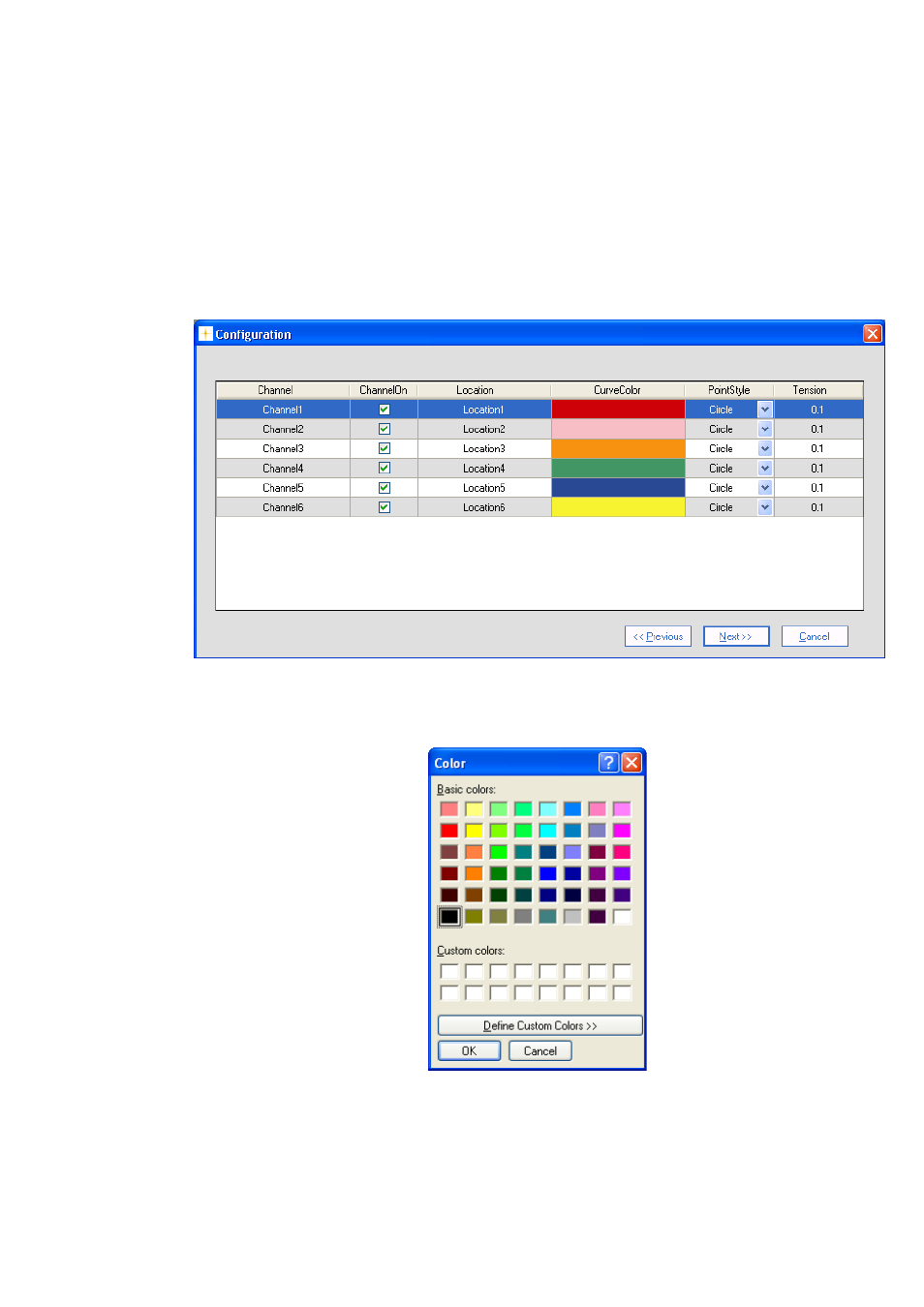 3 configuration of curves (gas view) | LumaSense Technologies LumaSoft Gas Multi Point 7860 User Manual | Page 78 / 194