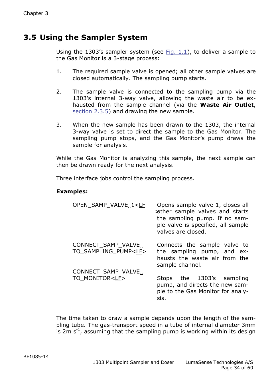 5 using the sampler system | LumaSense Technologies INNOVA 1303 User Manual | Page 34 / 60