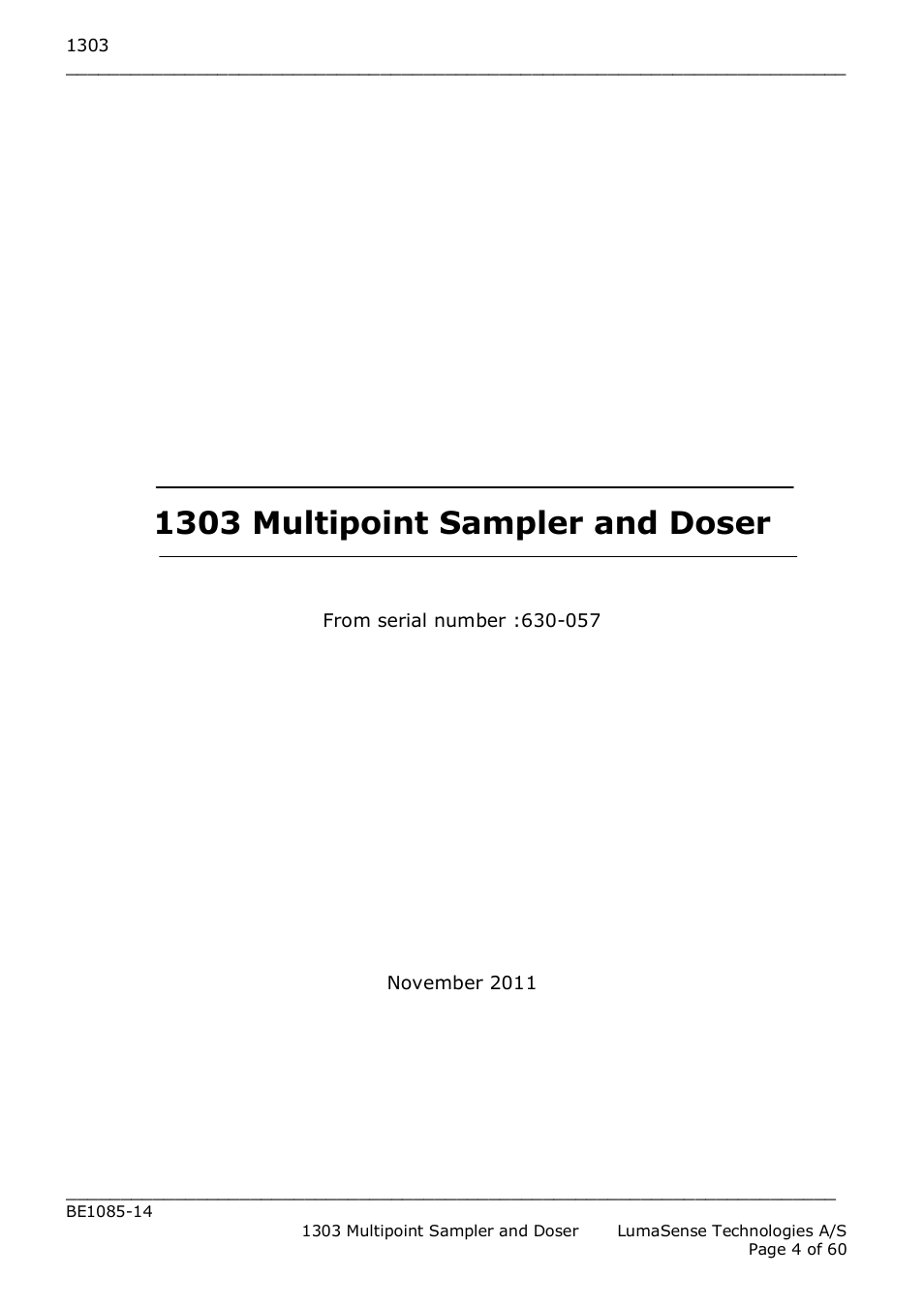 1303 multipoint sampler and doser | LumaSense Technologies INNOVA 1303 User Manual | Page 4 / 60