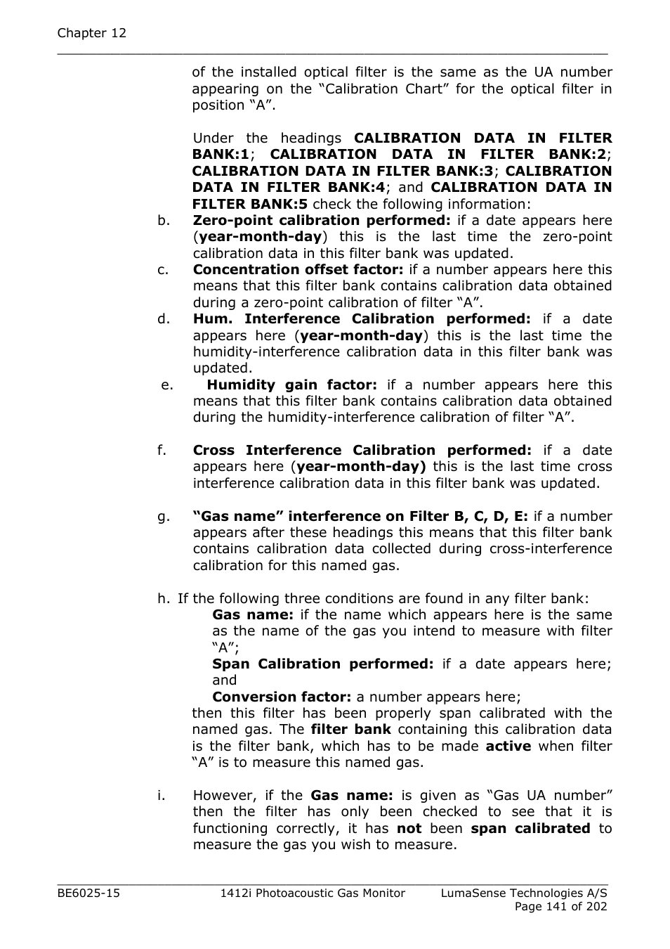 LumaSense Technologies INNOVA 1412i User Manual | Page 141 / 202