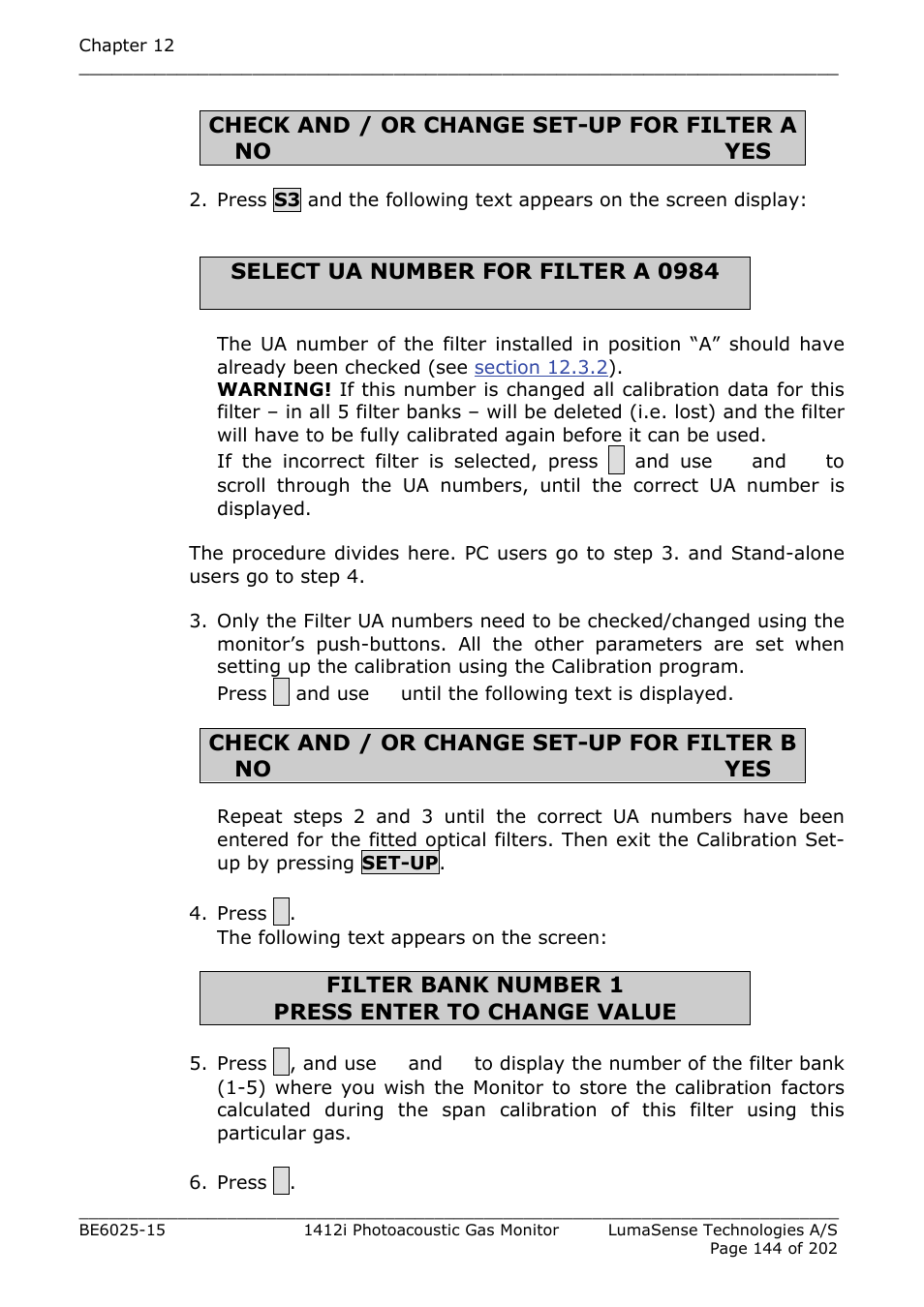 LumaSense Technologies INNOVA 1412i User Manual | Page 144 / 202