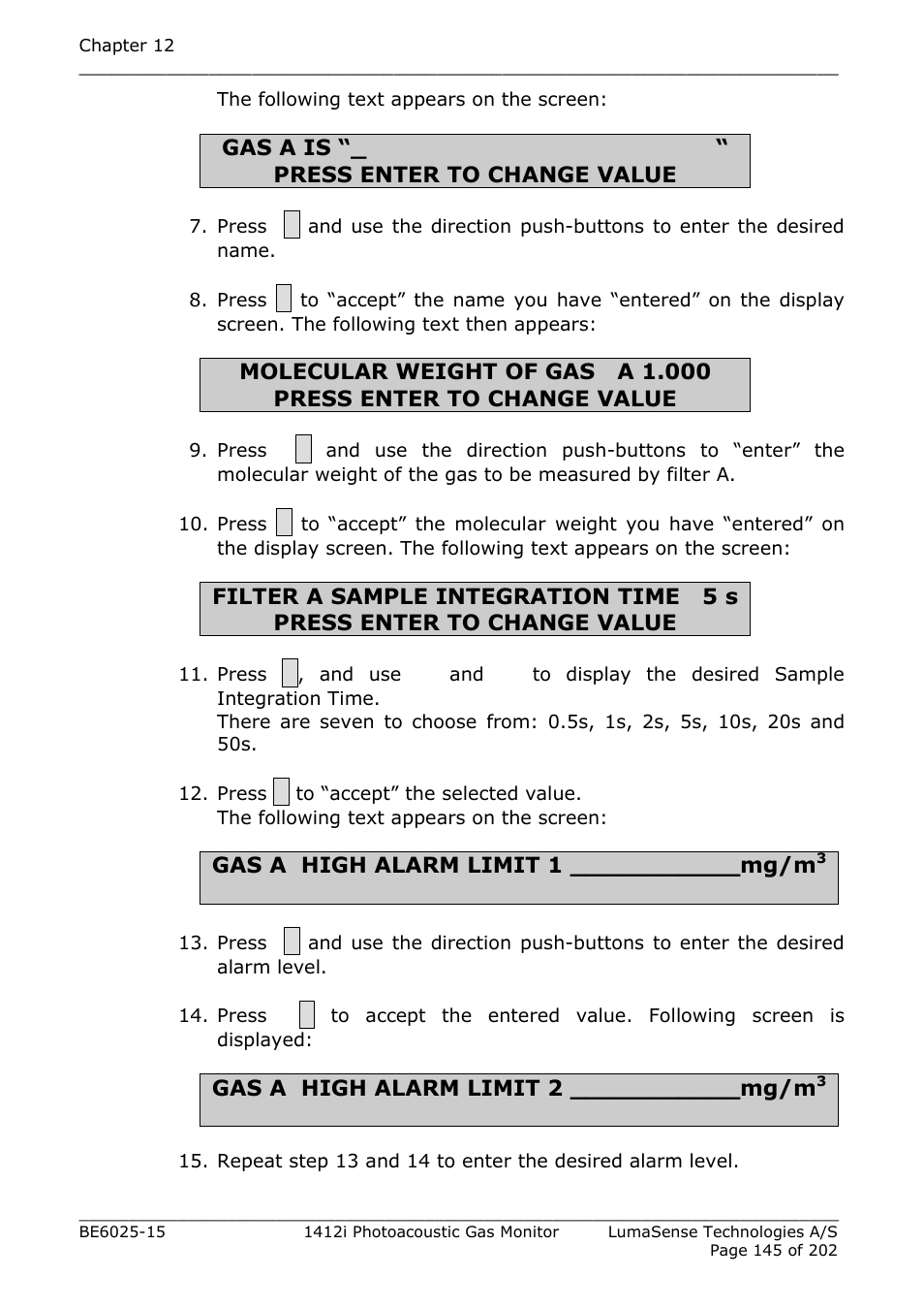 LumaSense Technologies INNOVA 1412i User Manual | Page 145 / 202