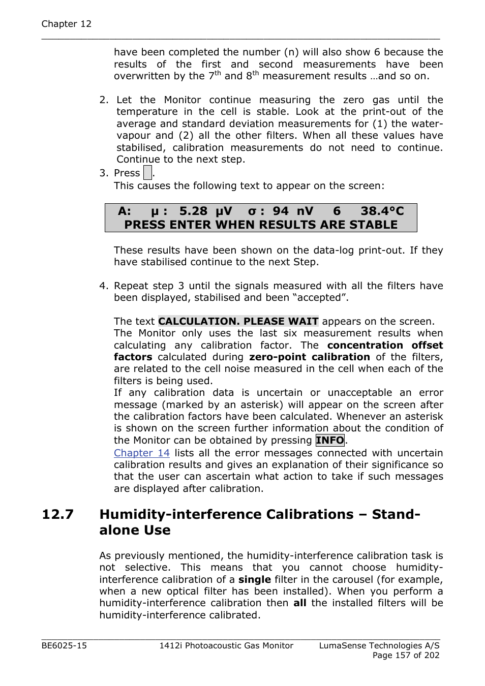 LumaSense Technologies INNOVA 1412i User Manual | Page 157 / 202