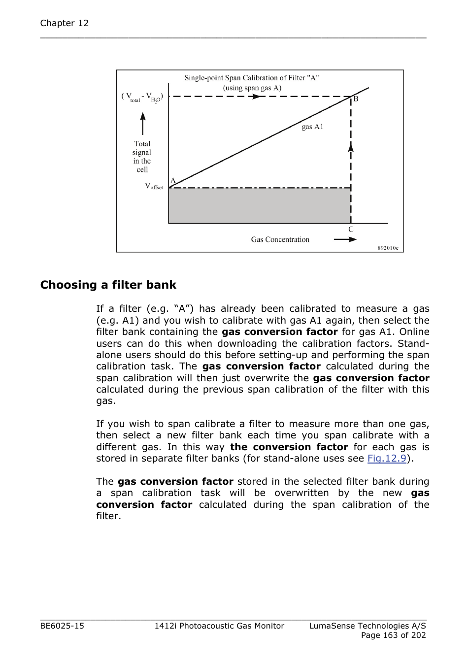 Fig.12.14, Choosing a filter bank | LumaSense Technologies INNOVA 1412i User Manual | Page 163 / 202