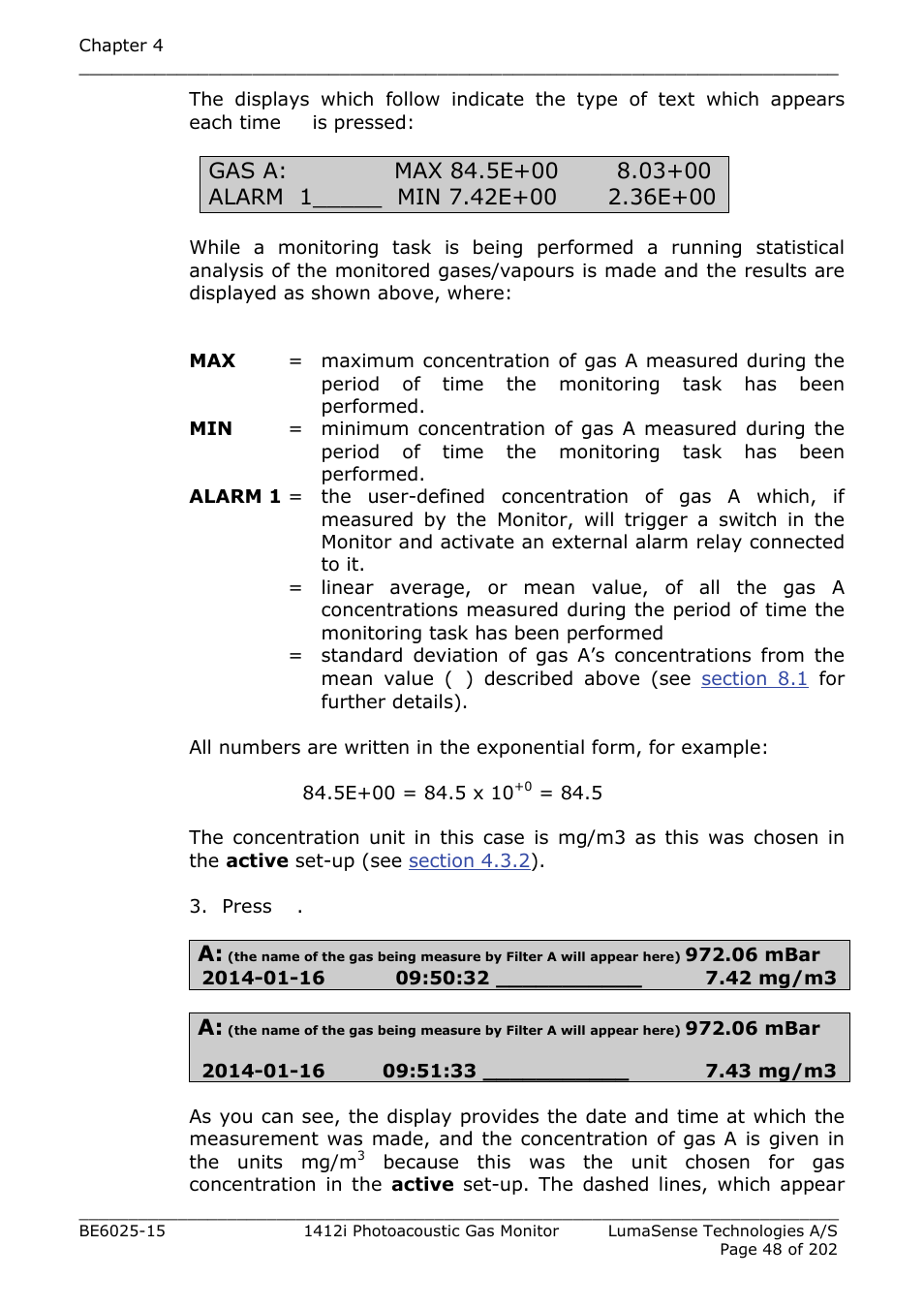 LumaSense Technologies INNOVA 1412i User Manual | Page 48 / 202