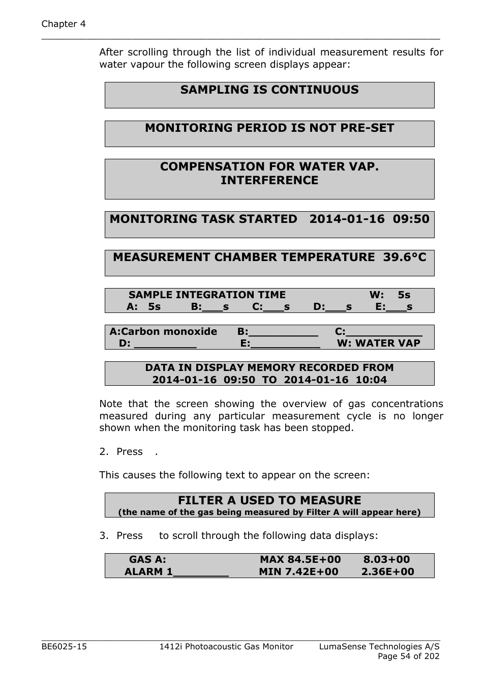 LumaSense Technologies INNOVA 1412i User Manual | Page 54 / 202