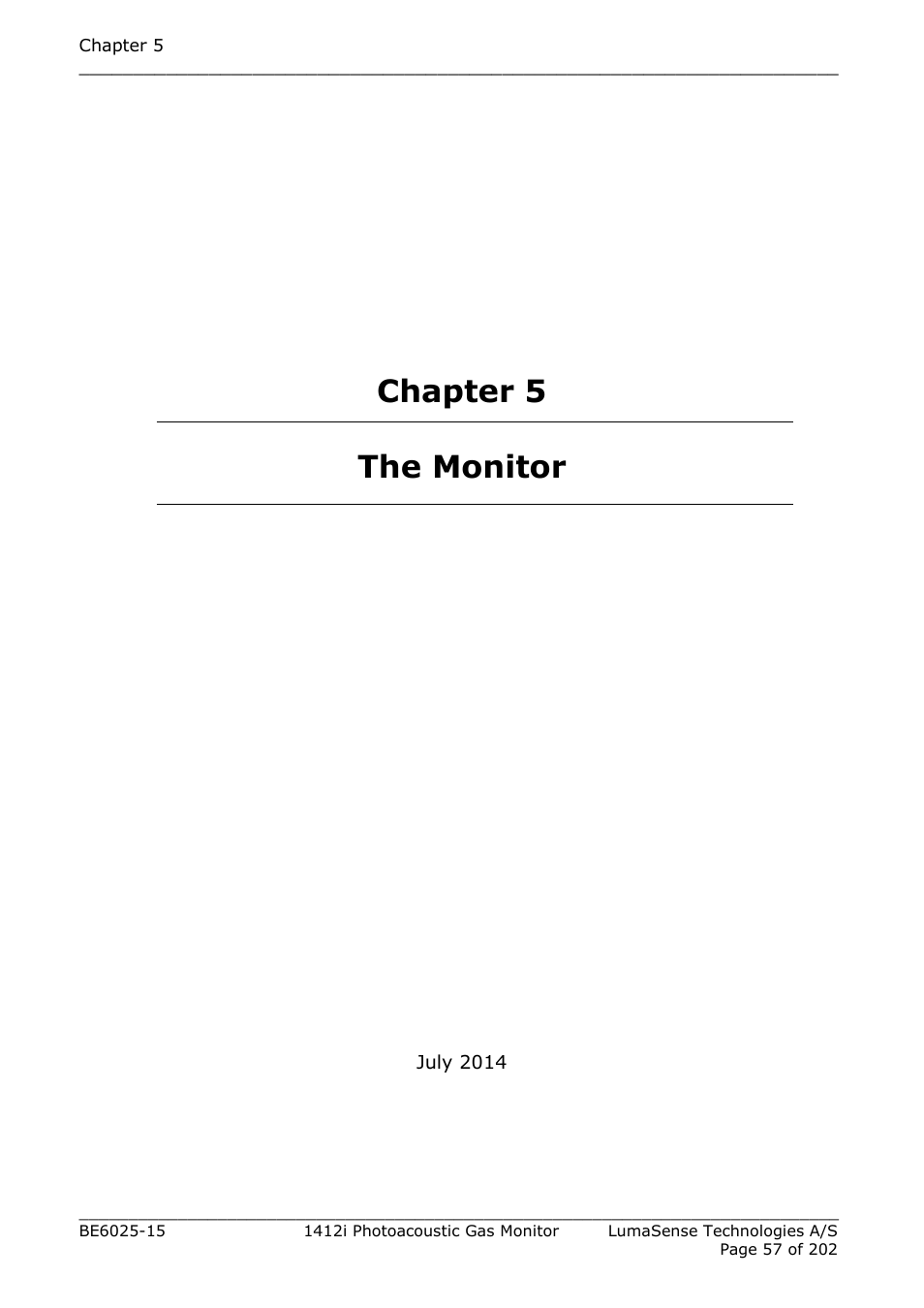 Chapter 5 the monitor | LumaSense Technologies INNOVA 1412i User Manual | Page 57 / 202