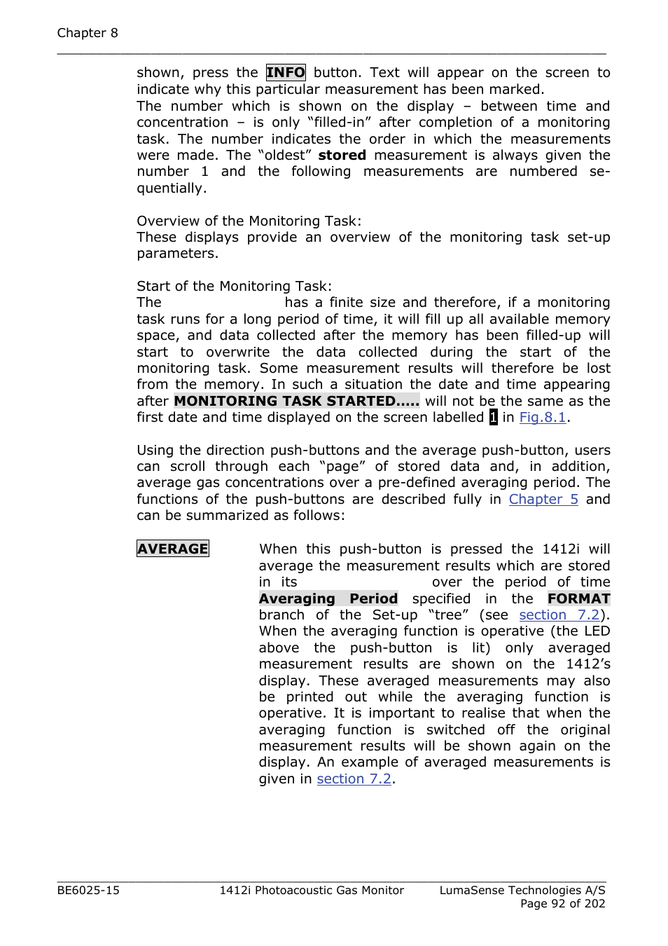 LumaSense Technologies INNOVA 1412i User Manual | Page 92 / 202